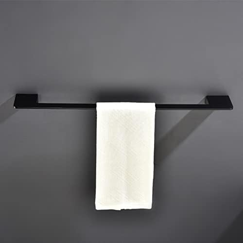 ANNBKA Aluminum Towel Bar Black Wall Mounted Towel Holder for Bathroom Kitchen