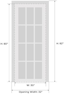 SARTODOORS Pantry Door 30x80 Matte White with Frosted Glass