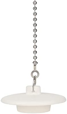 Opzour 2 Pack Tub Stopper with Stainless Chain White