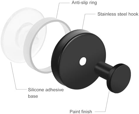 Dntorx Vacuum Suction Cup Hooks 2 Pack Black 1