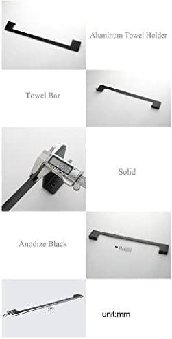 ANNBKA Aluminum Towel Bar Black Wall Mounted Towel Holder for Bathroom Kitchen