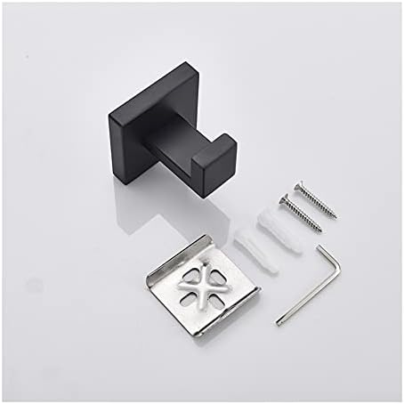 ANNBKA Black Towel Bar Robe Hook Tower Shelf Set