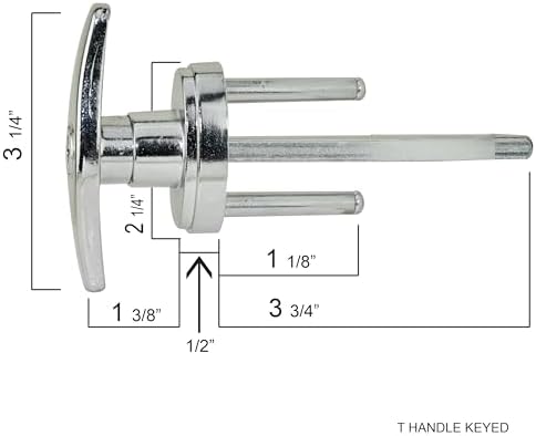 Garage Door T Handle Lock - Keyed