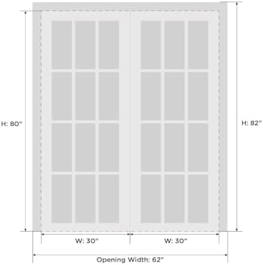 SARTODOORS French Double Panel Lite Doors 60x80 with Hardware 1