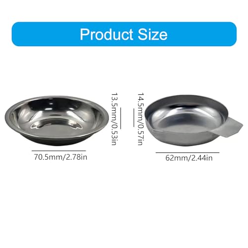 2 Pieces Stainless Steel Small Weighing Trays for Digital Scales
