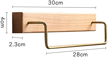 Solid Wood Towel Bar Bathroom Rack Organizer