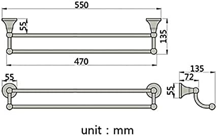 ANNBKA Double Towel Bar Black Chrome Brushed