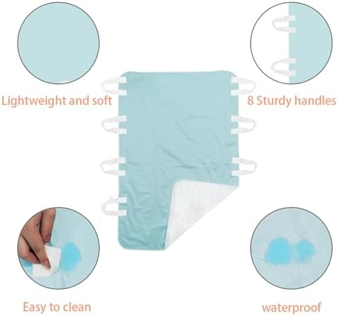 Washable Reusable Incontinence Bed Pad with 8 Handles