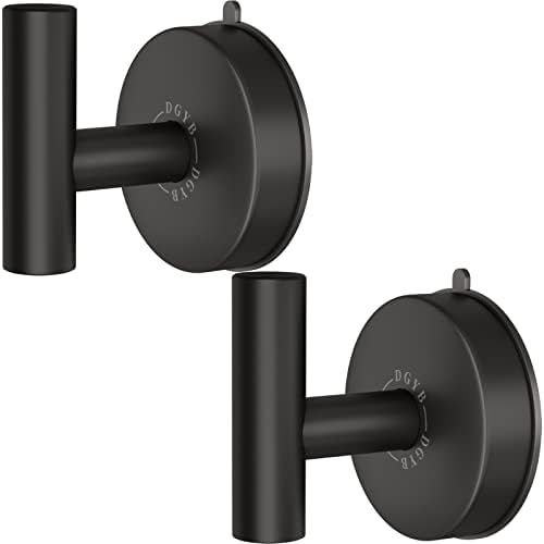 DGYB 15LB Suction Cup Towel Hooks Set of 2 Black Stainless Steel