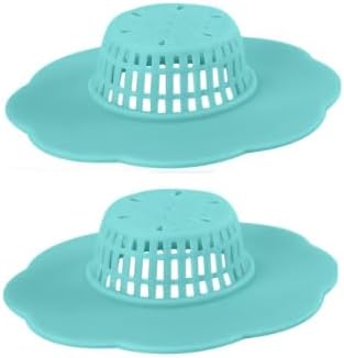 2Pcs Blue Silicone Hair Catcher Drain Covers
