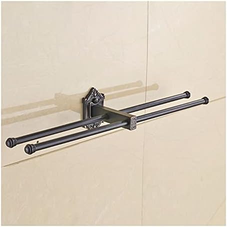 4 Tier Antique Brass Towel Bar with Wall Shelf
