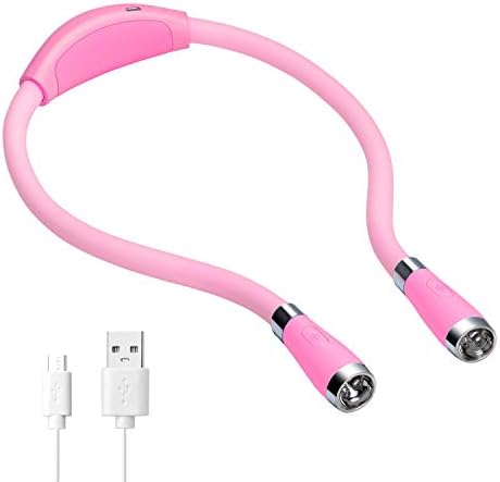 LED Neck Book Light USB Rechargeable with 4 Bright LEDs