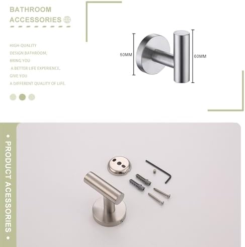 Brushed Stainless Steel Towel Bar Set for Bath and Kitchen