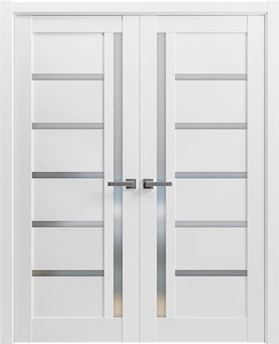 SARTODOORS French Double Panel Lite Doors 60x80 with Hardware 1