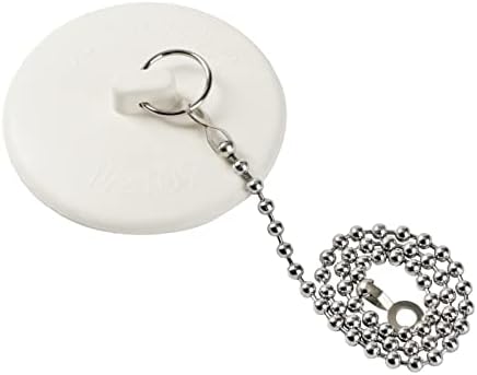 Opzour 2 Pack Tub Stopper with Stainless Chain White