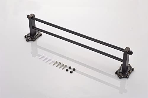 Brass Towel Bar Double Rail Black Antique Finish Bathroom Holder