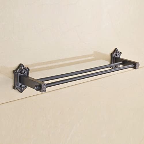 Brass Towel Bar Double Rail Black Antique Finish Bathroom Holder