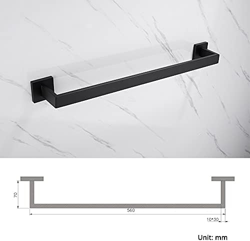 Black Bathroom Towel Bar Set with Hooks and Racks