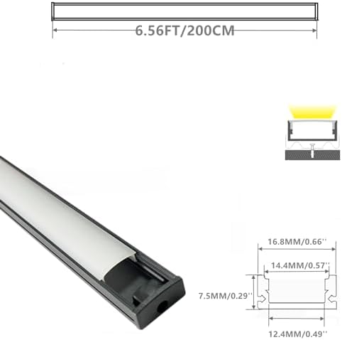 LED Strip Black U Channel Diffuser 10 Pack 656FT
