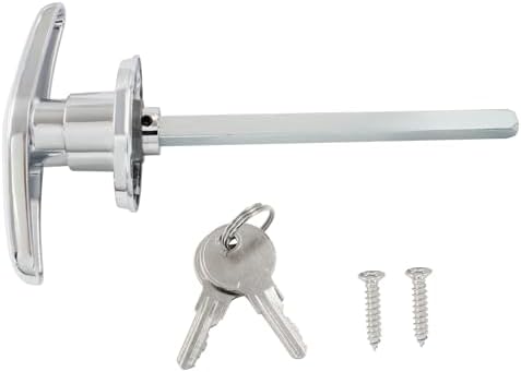 Bonsicoky Garage Door T-Handle Lock with 2 Keys - Silver