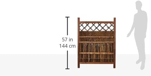 Red Lantern Japanese Dark Stain Garden Gate 4ft x 3ft Brown 1