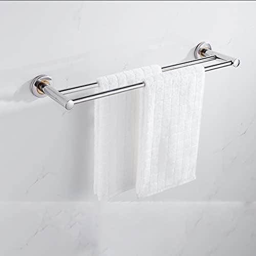 TiStm Wall Mounted Double Towel Rack in Silver