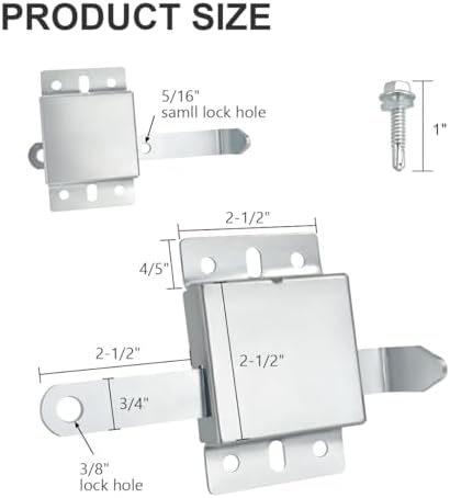 Garage Door Side Lock Inside Deadlock 2-Pack