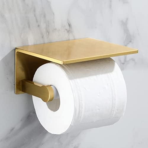 Annbka Brushed Gold Towel Rack Set with Robe Hook and Tissue Holder 1