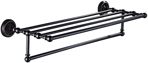 ANNBKA Black Brass Towel Rack Wall Mount
