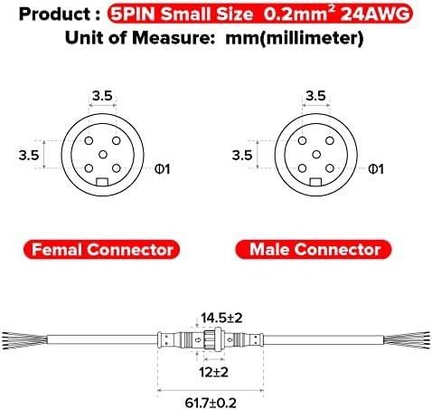BTF-LIGHTING 5 Pin Y Splitter Connector Set