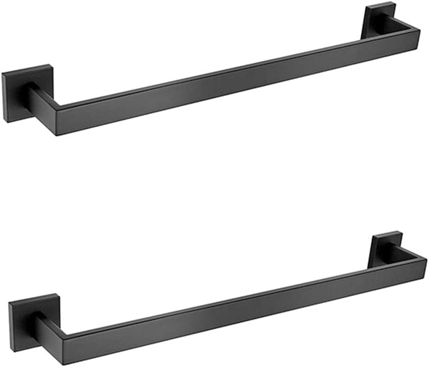 Black Bathroom Towel Bar Set with Hooks and Racks