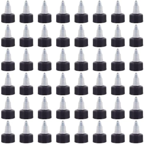 OLYCRAFT 100pcs Black Squeeze Bottle Cap Replacement