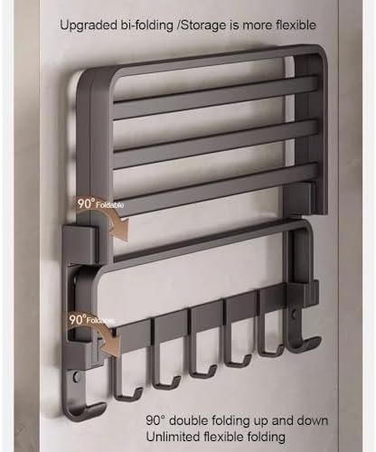 ANNBKA Gray Towel Shelf Wall-Mounted 50cm