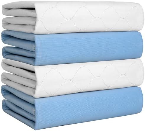 Conkote Heavy Absorbency Bed Pad 4 Pack Waterproof Reusable Incontinence Underpads