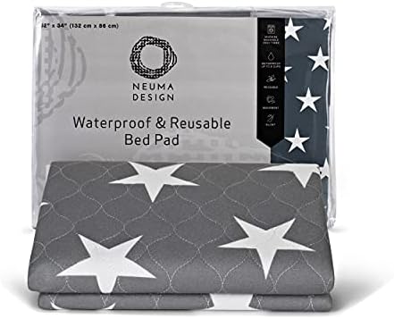 Neuma Design Reusable Bed Pads - 52x34 Waterproof Durable 2 Pack
