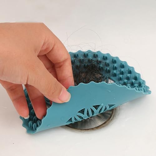 Hair Catcher Shower Drain Cover - Durable Silicone Easy to Install and Clean