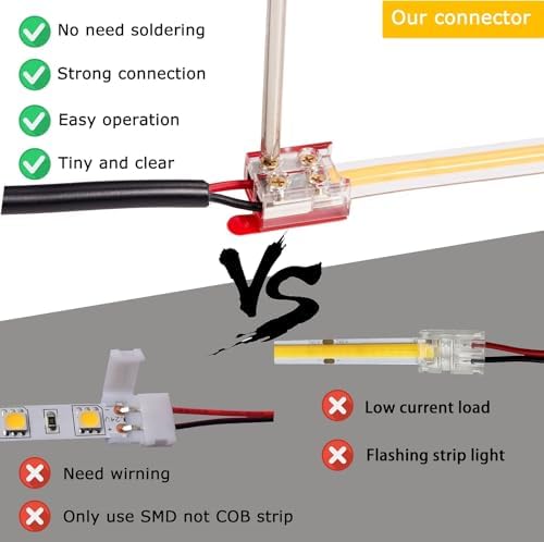 Threetwofour 10mm 2Pin LED Strip Connector 15Pac