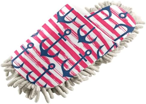 Sinestour Hand Drawn Striped Mop Slippers for Floor Cleaning 1