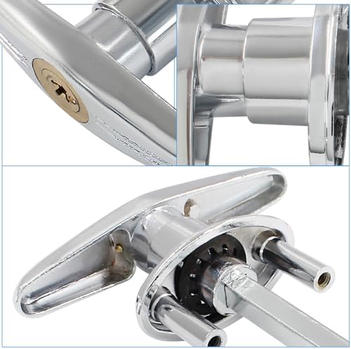 2 Pack Garage Door T-Handle Lock with 8 Keys Silver 1