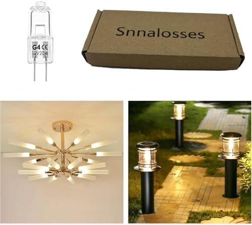 Snnalosses G4 Halogen 12V 20W Warm White Bulb 12 Packs