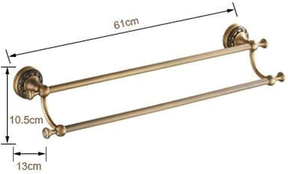 ANNBKA Antique Brass Towel Bar 60cm Single Wall Mounted
