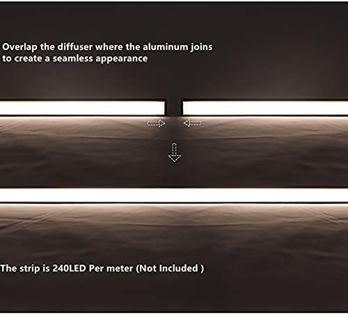 LED Strip Black U Channel Diffuser 10 Pack 656FT