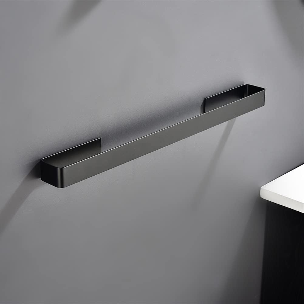 ANNBKA Aluminum Towel Bar Black Towel Holder No Drill Wall Mount