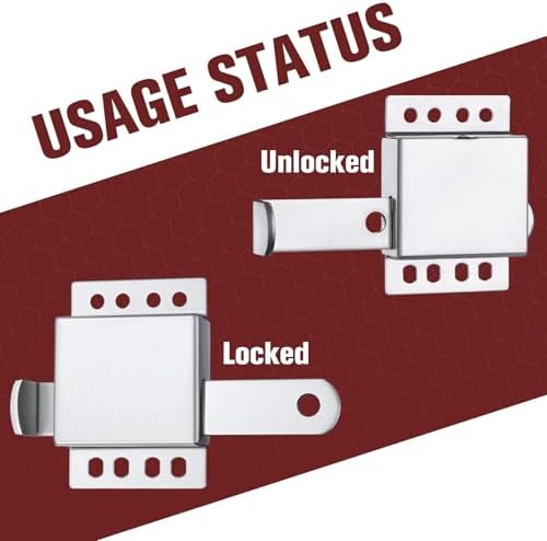 SIHAI Garage Door Slide Latch 2-Pack Heavy Duty Lock