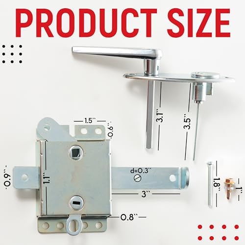 Granatan Garage Door Lock Kit with L-Handle and Slide Latch Mechanism