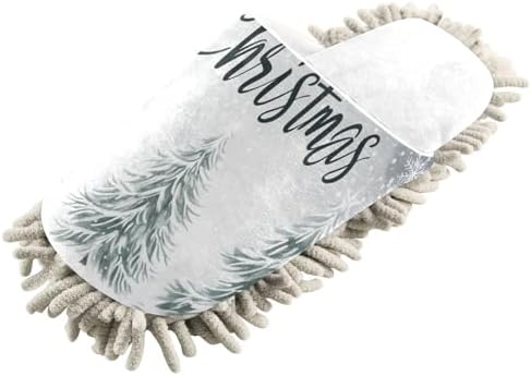 RunningBear White Snowflake Mop Slippers for Home and Office