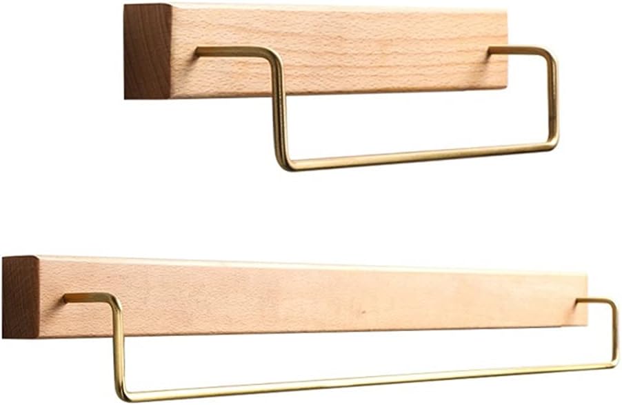 Solid Wood Towel Bar Bathroom Rack Organizer