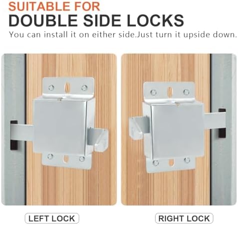 Garage Door Side Lock Inside Deadlock 2-Pack