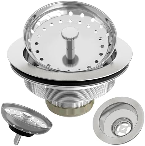 Exakey 3-12 Inch Brushed Stainless Steel Sink Drain Strainer Kit