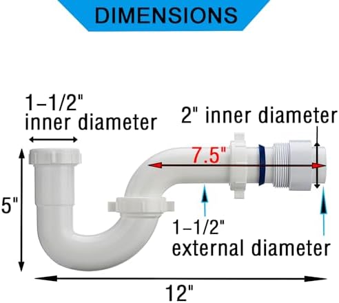 Yariwiz White P Trap 1 12 Inch Drain Kit